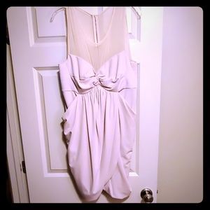 Cocktail dress with mesh top